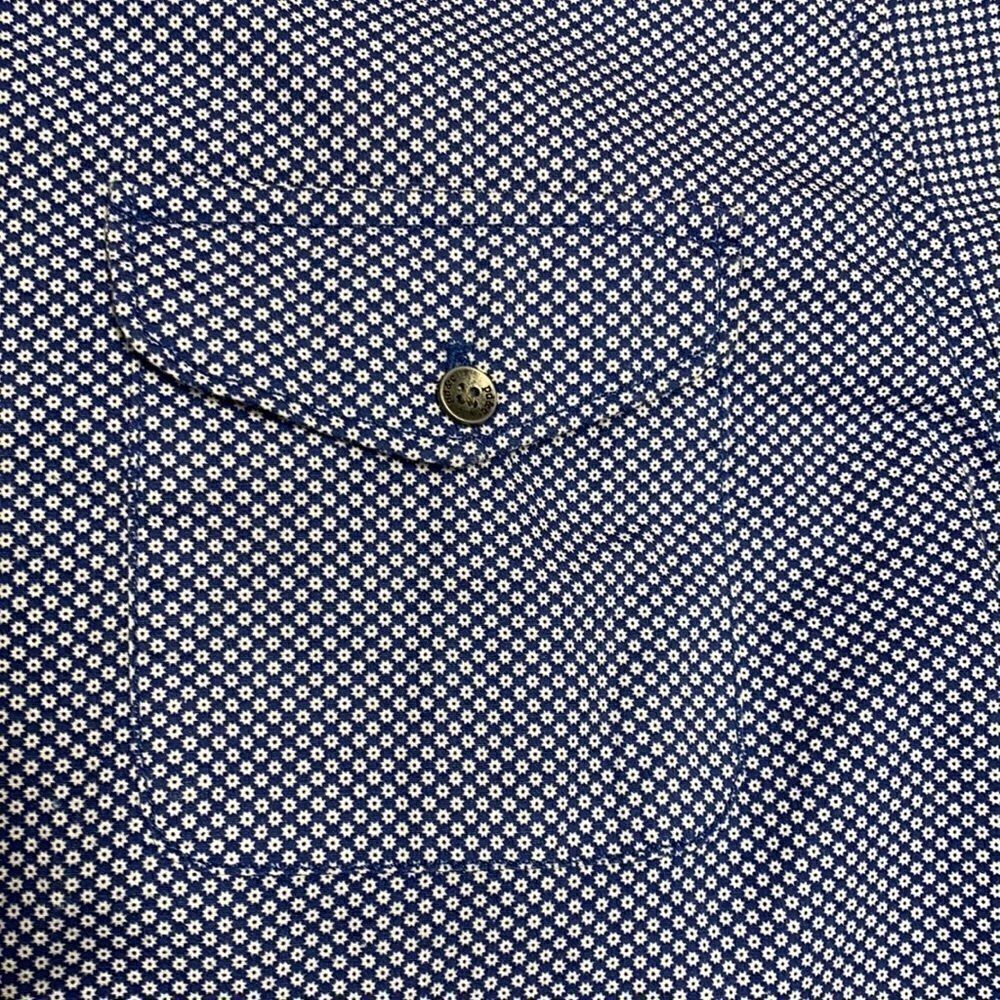 PD&C Blue Printed Slim Fit S/S  Button Down - Picture 3 of 8